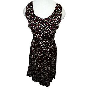 Rampage 90s Vintage Black Floral Button-Front Midi Dress – Size 11/12